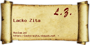 Lacko Zita névjegykártya
