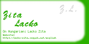 zita lacko business card